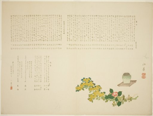 Incense Burner. Chrysanthemums, and Camellias