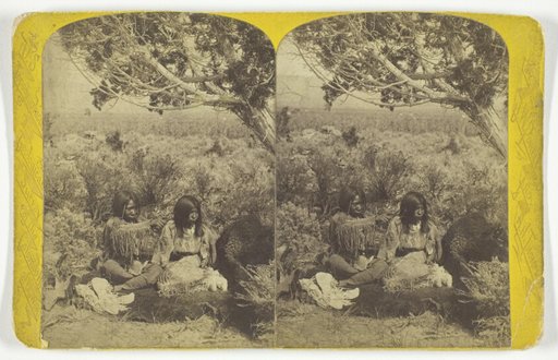 Utah Ute Indian and Lady "Courting" in N.E. Utah, from the U.S. Topographical and Geological Survey of the Colorado River of the West