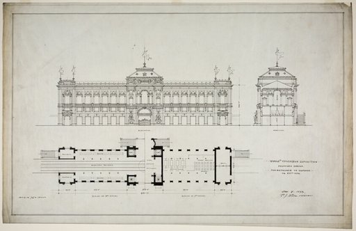 World's Colombian Exposition 60th Street Entrance, Chicago, Illinois, Plan and Elevation