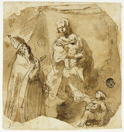 Madonna and Child with Infant John the Baptist and Ecclesiastic Saint