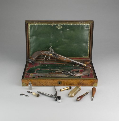 Cased Pair of Percussion Pistols with Accessories