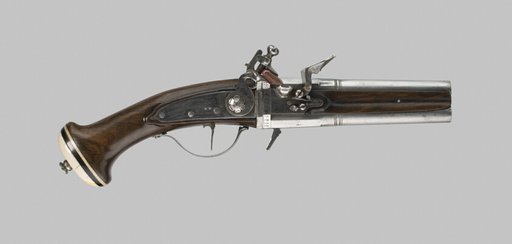 Double-Barrel Revolving Flintlock Pocket Pistol