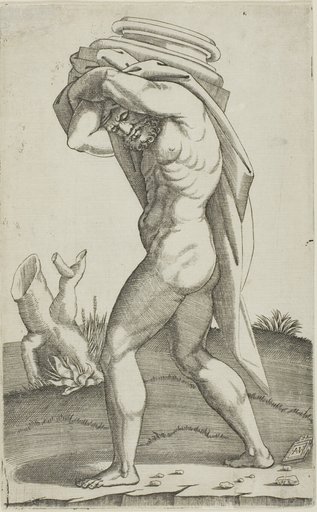 Man Carrying the Base of a Column