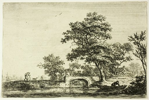 Four Men on a Stone Bridge
