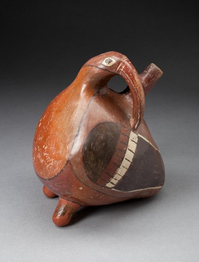 Single Spout Vessel in the Form of a Long-Beaked Bird with Turned Head