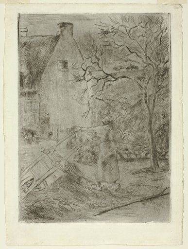 Woman Emptying a Wheelbarrow