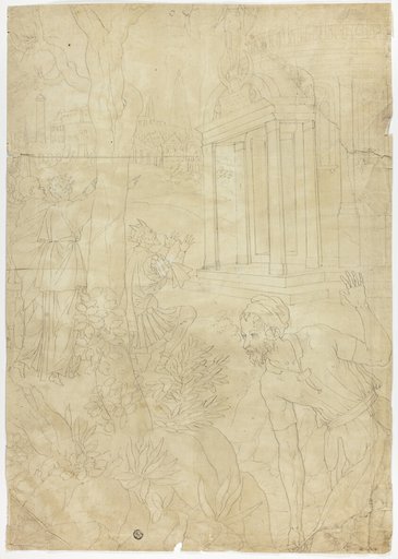 Agamemnon Kneeling in Front of the Temple of Diana