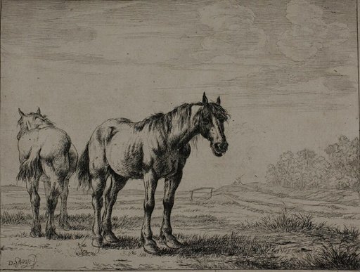Two Plough Horses, plate seven from Series of Horses