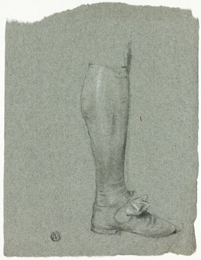 Leg of Standing Figure (recto); Sketch of Shoes (verso)
