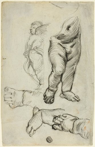 Sketches of Putti (recto); Study for Ornament (verso)