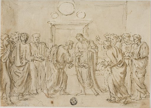 The Incredulity of Saint Thomas (recto); Sketches of Figures (verso)