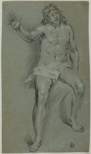 Seated Male Nude (recto); Sketches of Hand and Boy'd Head (verso)