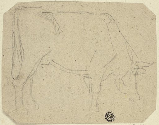 Grazing Cow (Turned to Right) (recto); Hindquarters of a Horse (verso)