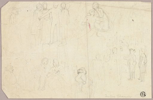 Sketches for Tristram Shandy (recto); Sketches of Medallion with Seated Allegorical Figure (verso)