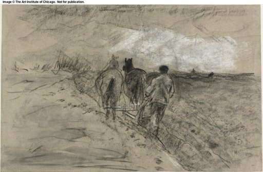 Man Plowing (recto and verso)