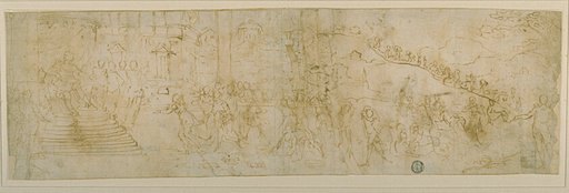 Solomon and the Queen of Sheba (recto); Sketch of the Queen of Sheba (verso)