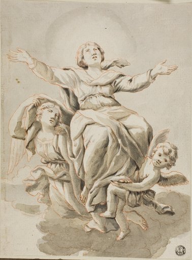 Assumption (recto) Portrait Heads, various Sketches (verso)
