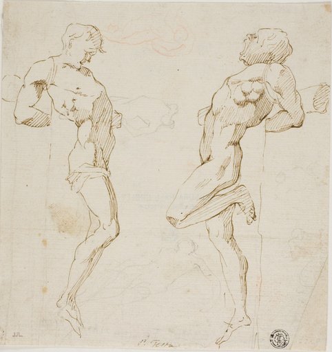 Studies for Thieves on the Cross (recto), Sketch of Figures (verso)