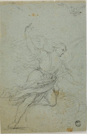 Angel Annunciate (recto); Samson and the Lion (verso)
