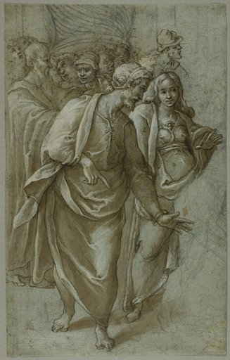 Group of Figures (recto) Fragment of a Female Head (verso)