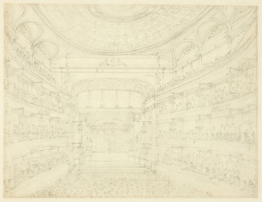 Study for New Covent Garden Theater, from Microcosm of London