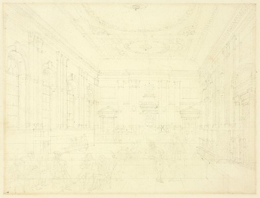 Study for South Sea House, Dividend Hall, from Microcosm of London
