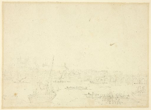 Study for View of Westminster Hall and Bridge, from Microcosm of London