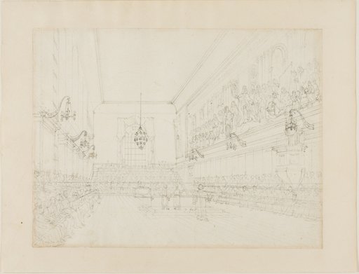 Study for The Hall, Blue Coat School, from Microcosm of London