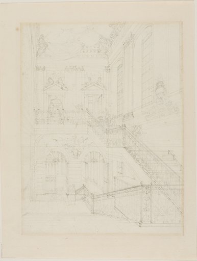 Study for The Hall and Staircase, British Museum, from Microcosm of London