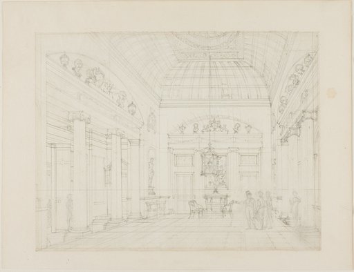 Study for The Hall, Carlton House, from Microcosm of London
