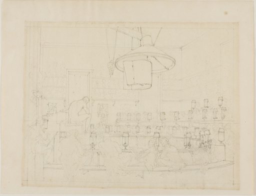 Study for Drawing from Life at the Royal Academy, Somerset House, from Microcosm of London (recto); Study for Drawing from Life at the Royal Academy, Somerset House, from Microcosm of London