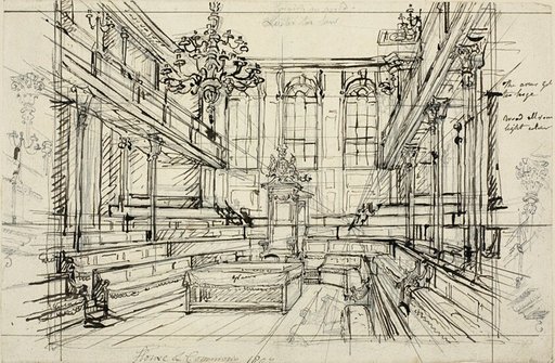 Study for House of Commons, from Microcosm of London