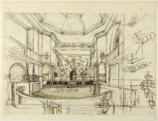Study for Court of Common Pleas, Westminster Hall, from Microcosm of London