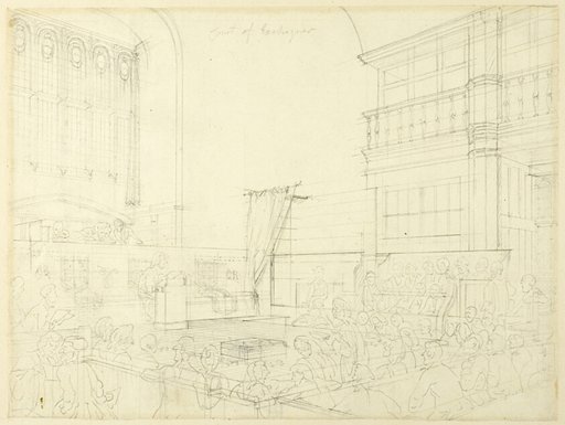 Study for Court of Exchequer, from Microcosm of London