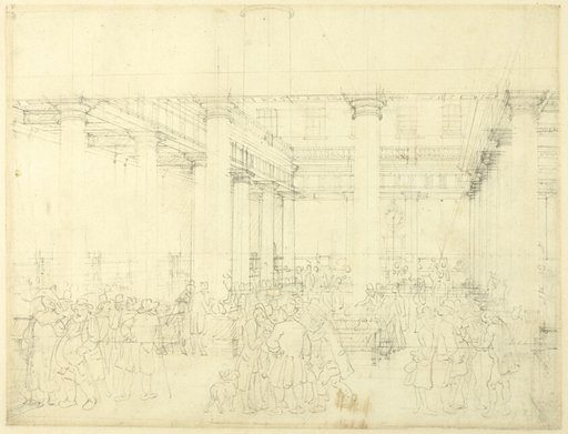 Study for Corn Exchange, Mark Lane, from Microcosm of London
