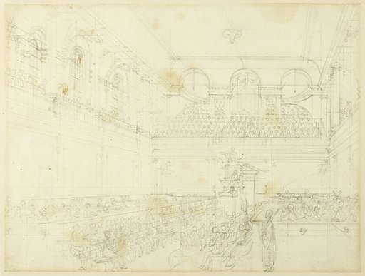 Study for Foundling Hospital, the Chapel, from Microcosm of London