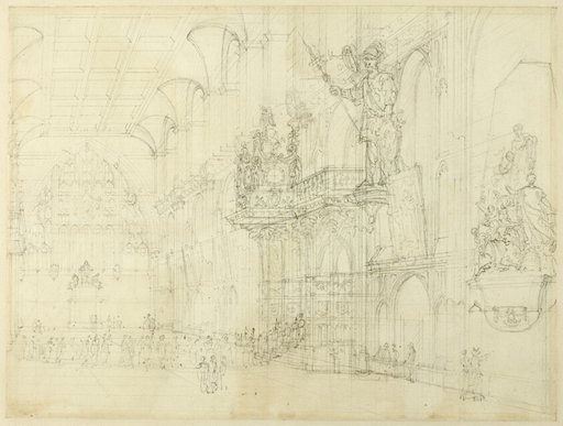 Study for Guild Hall, from Microcosm of London