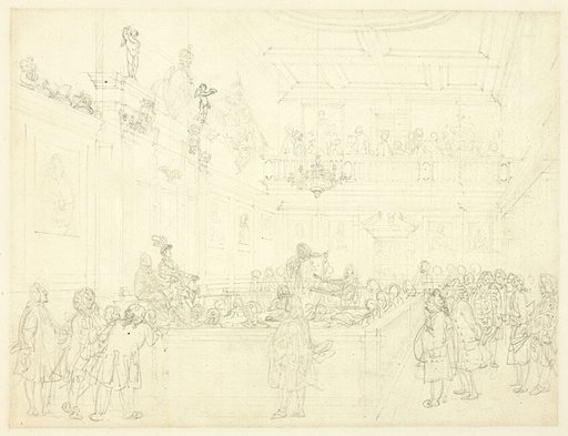 Study for Herald's College, The Hall, from Microcosm of London