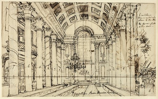 Study for Egyptian Hall Mansion House, from Microcosm of London