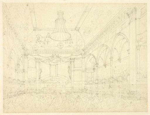 Study for Pantheon Masquerade, from Microcosm of London