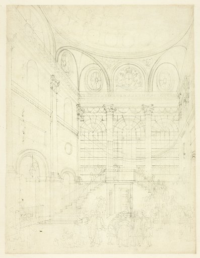 Study for Session House, Clerkenwell, from Microcosm of London