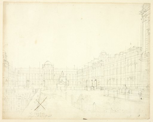 Study for Somerset House, Strand, from Microcosm of London