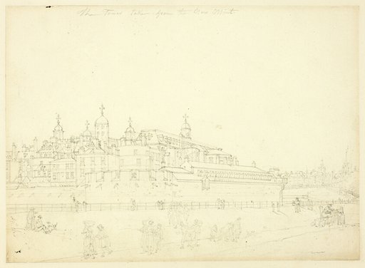 Study for The Tower Taken from the New Mint, from Microcosm of London