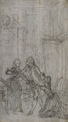 Study for Vignette-Frontispiece in Charles-Simon Favart's "L'Amitié à L'Epreuve"