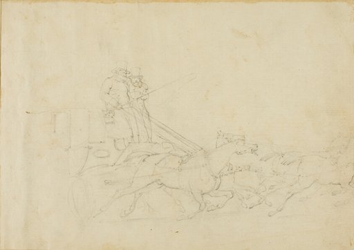 Coach Drawn by Four Galloping Horses