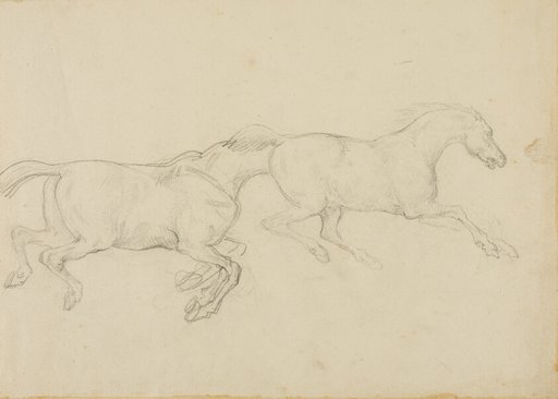Two Horses Galloping to the Right