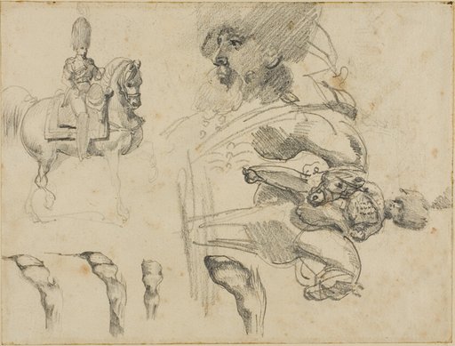 Sketches of Horses, Soldiers, and Hooves