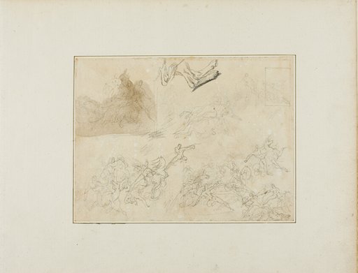 Sketches for a Cavalry Battle; the Hind Legs of a Dog