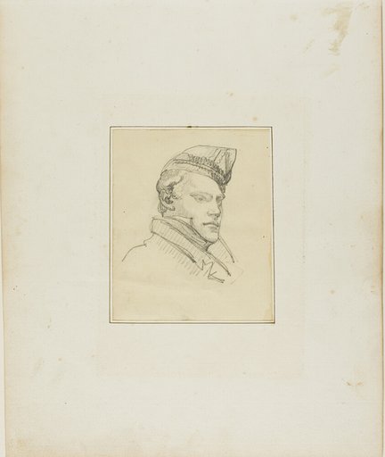 Portrait of a Young Man Wearing a Military Cap