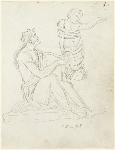 Seated Man and Swaddled Baby